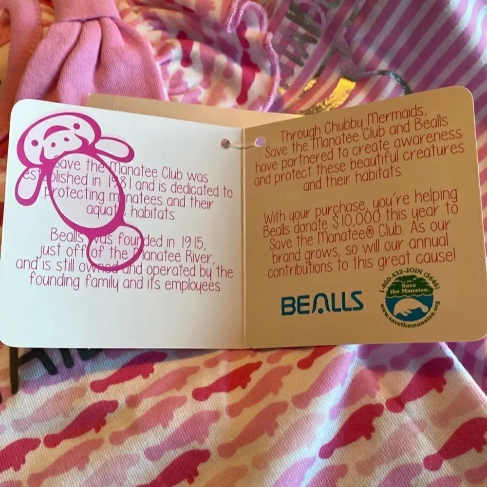 CHUBBY MERMAID Baby 24M “Save the Manatees” Cute Tops